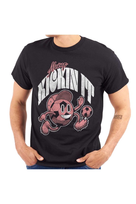 Funny Always Kickin It Soccer Pun Men's Graphic T Shirt Tees Brisco Brands S