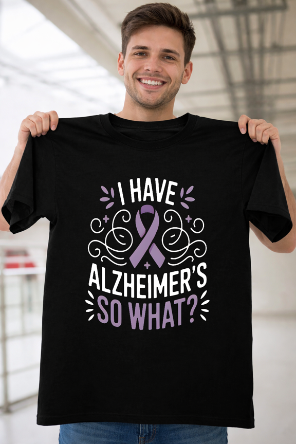 Funny Alzheimers Awareness So What Quote Retro Vintage Unisex T-Shirt V10020, for men & women, up to size 5XL