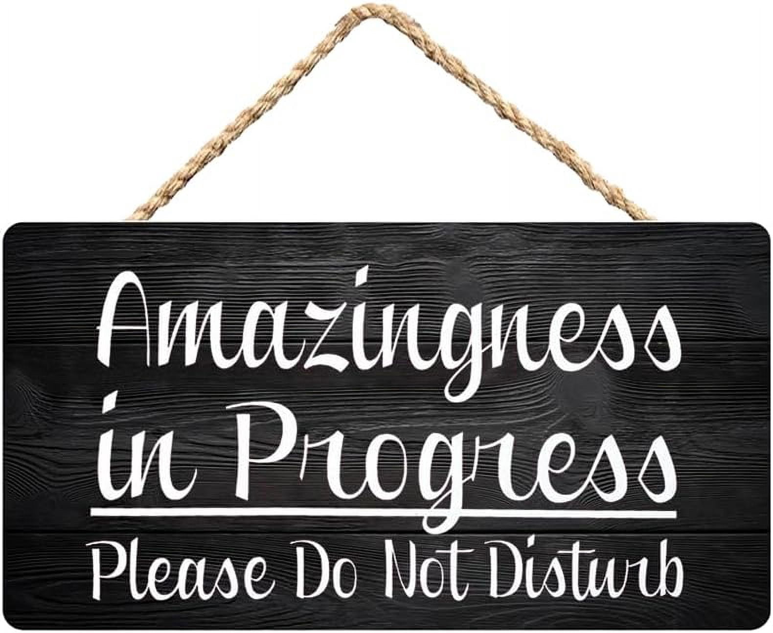 Funny Amazingness In Progress Please Do Not Disturb Wood Sign Rustic ...