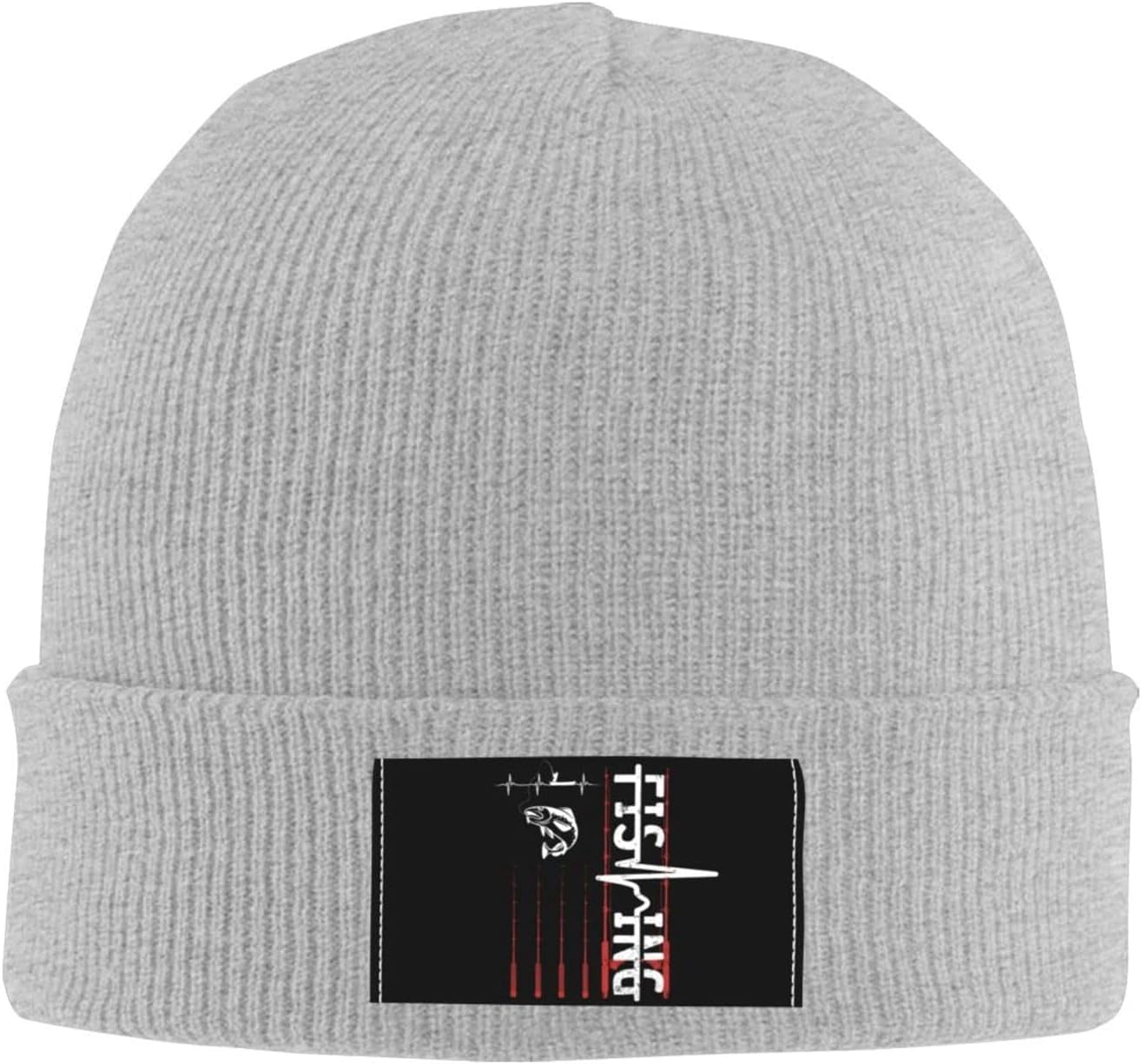 Soccer Ball Heartbeat Knit Beanie - Funny Winter Hat For Men & Women (Black)