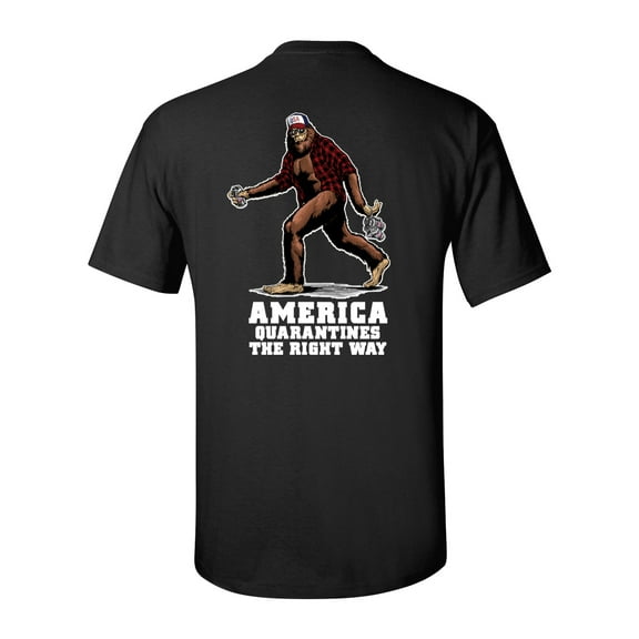 Funny America Quarantines The Right Way Unisex Short Sleeve T-shirt-Black-xxxl