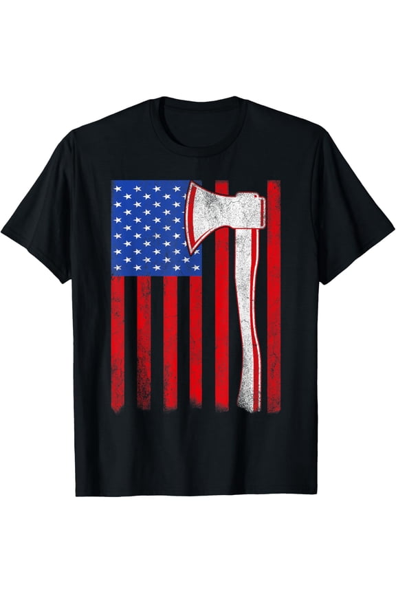 Funny American Flag Hatchet USA Axe Throwing Gift T-Shirt men and women can wear, black, white, gifts