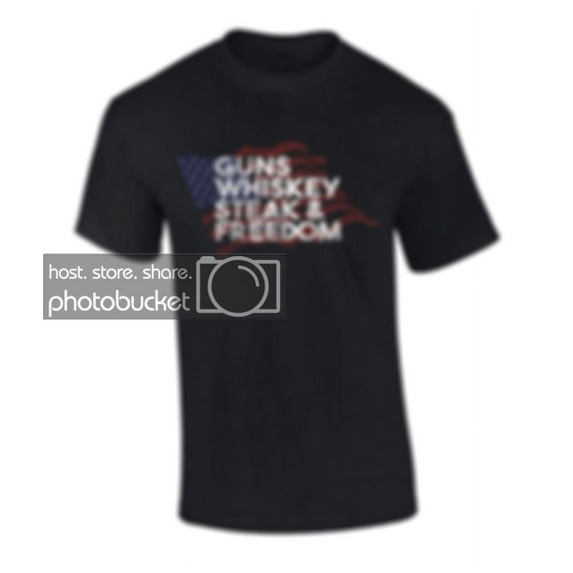 Funny American Flag s Whiskey Steak Freedom Graphic Short Sleeve T-shirt-XXL Black