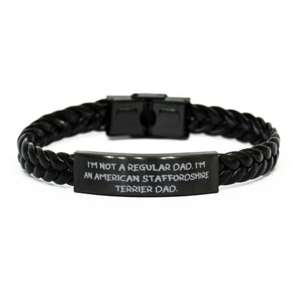 Funny American Staffordshire Terrier Dog Braided Leather Bracelet, I'm Not a, Present for Friends, New Gifts from Friends, Pit Bull, Dog Gifts, Pet Gifts, Animal Gifts
