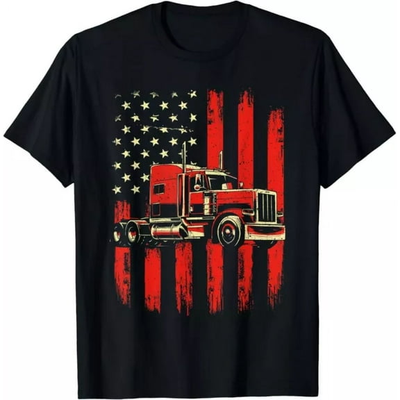 Funny American Trucker - Semi Truck Driver Trucking Gift T-Shirt Unisex S-5XL Hot Trending Shirt, Vintage Birthday Gift