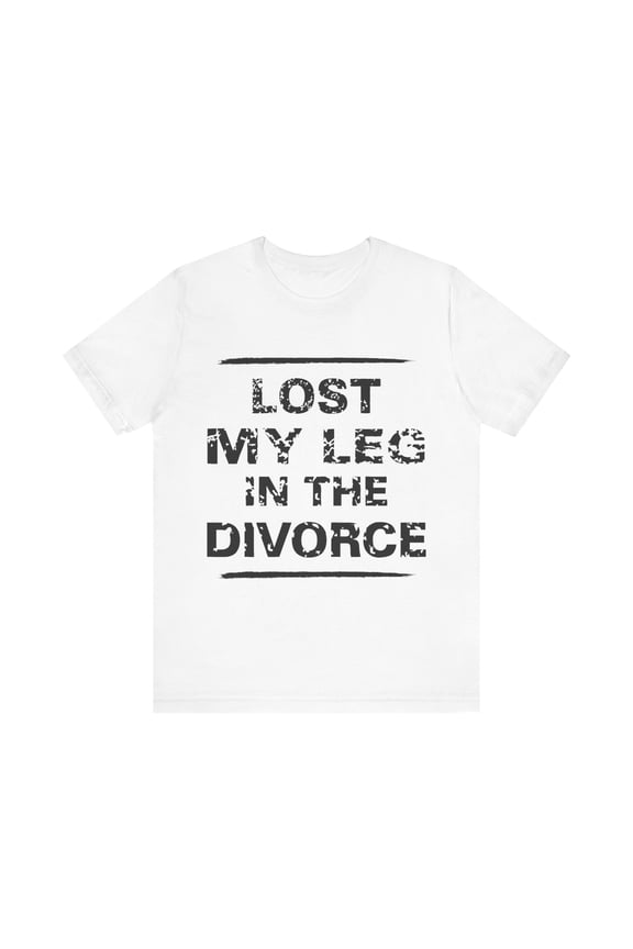Funny Amputee Shirt, Lost my leg in the divorce, humor Crew Neck T-Shirt