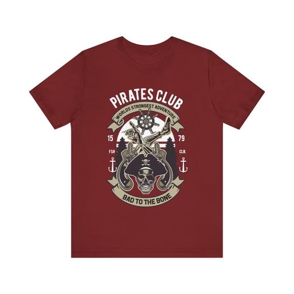 Funny Amputee Shirt,  Pirate Club Bad to the bone V1, Crew Neck T-Shirt