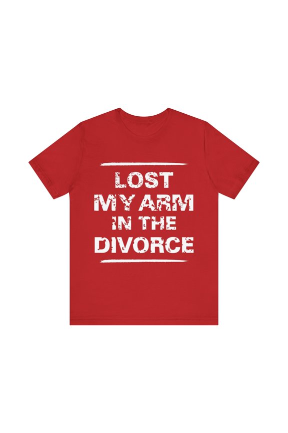 Funny Amputee Shirt, lost my arm in divorce, humorous Crew Neck T-Shirt