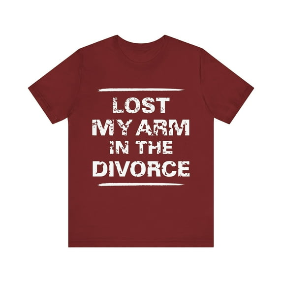 Funny Amputee Shirt, lost my arm in divorce, humorous Crew Neck T-Shirt