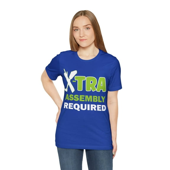 Funny Amputee T-Shirt “Extra assembly required V1” Humor Crew Neck T-Shirt