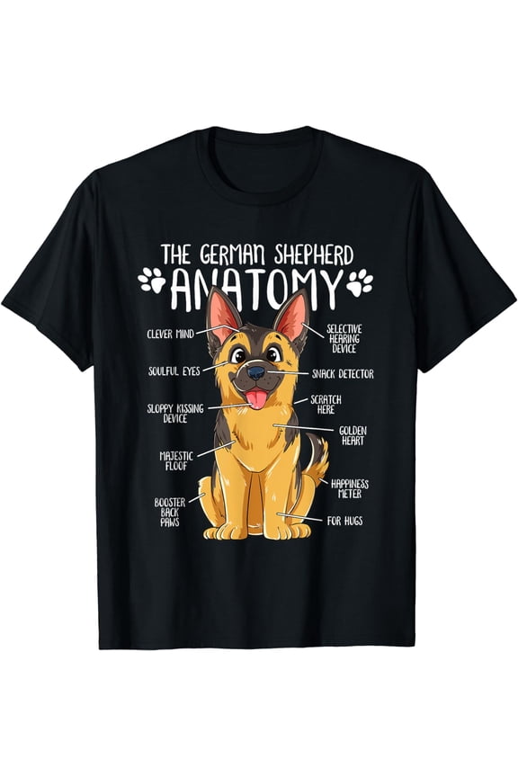 Funny Anatomy German Shepherd Dog Owner T-Shirt