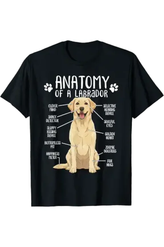 Funny Anatomy Labrador Retriever Yellow Lab Dog Owner T-Shirt