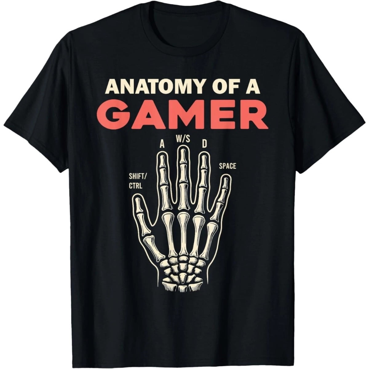 Funny Anatomy Of A Gamer Skeleton Hand Video Game Lovers Gift Unisex T ...