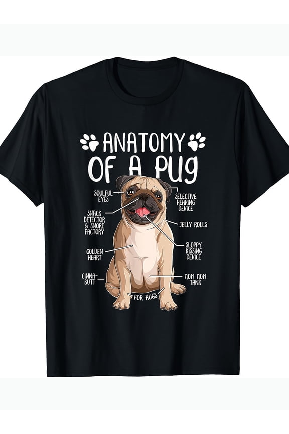 Funny Anatomy Pug Dog Pug Lover T-Shirt220g