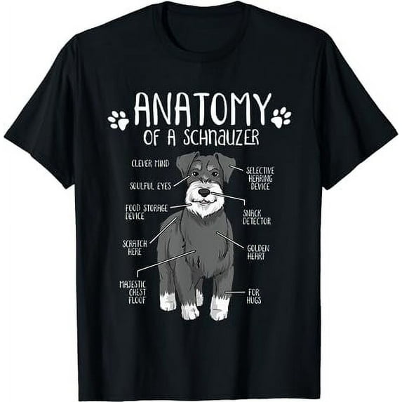 Funny Anatomy Schnauzer Dog Lover Cute Miniature Schnauzer T-Shirt