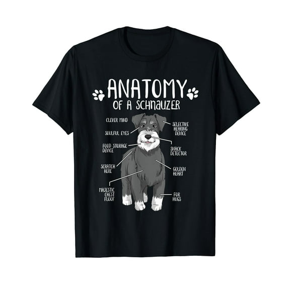 Funny Anatomy Schnauzer Dog Lover Cute Miniature Schnauzer T-Shirt