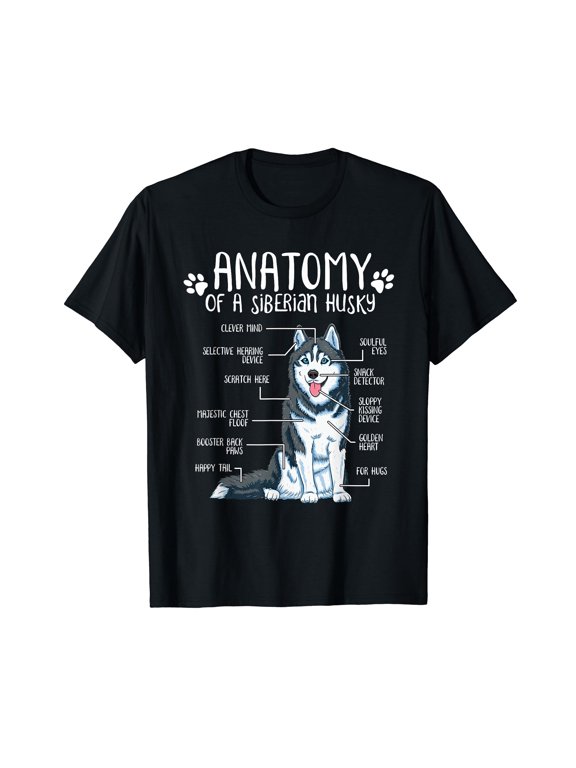 Funny Anatomy Siberian Husky Dog Lover T-Shirt