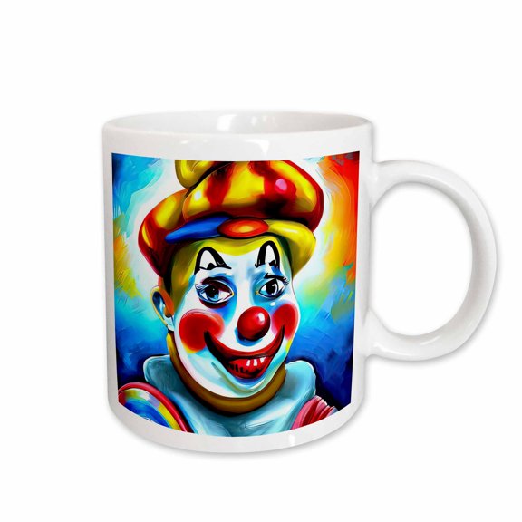 3drose, Funny and Cool Clown in a Cap of Yellow and Red Colors. Funny Gift, 11oz Mug