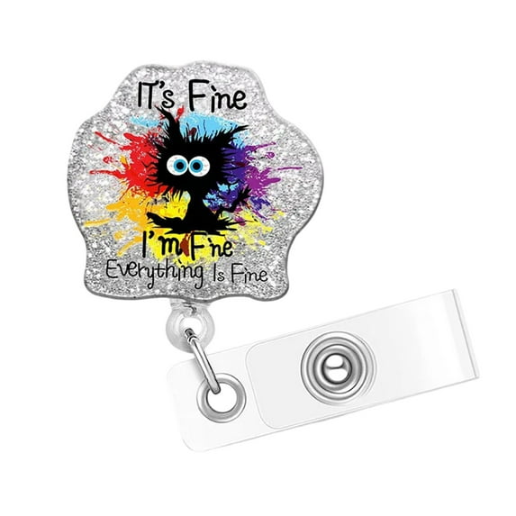 Funny And Cute Badge Reel With Clip Closure For Doctors Teachers Students Workers Etc Cartoon Pattern Badge Workplace Induction Graduation