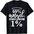 thumbnail image 1 of Funny Angel Devil 99 Percent Wild Side Joke Top Gift For Her T-Shirt, 1 of 4