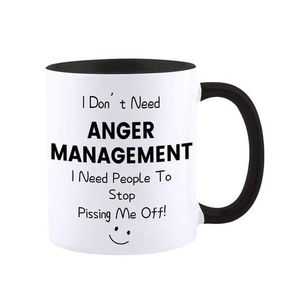 Funny Anger Management Mug Coffee Cup I Need People To Stop Pissing Me Off Coffee Mug Perfect Anniversary, Birthday, or Holiday Tea Cup Gift For Women Men