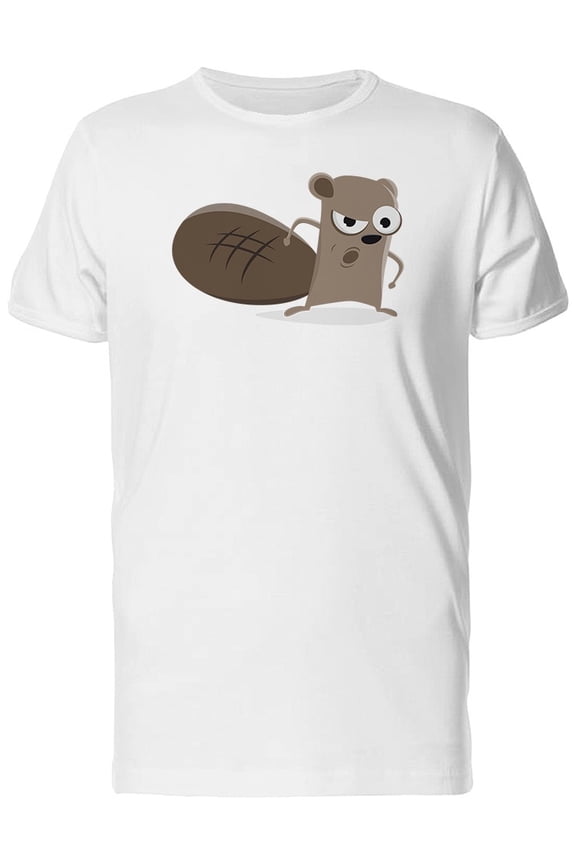 Funny Angry Beaver T-Shirt Men -Image by Shutterstock, Male Small