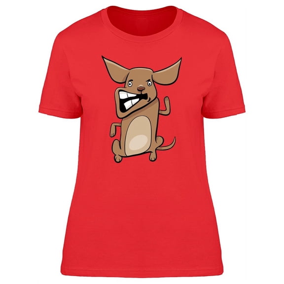 Funny Angry Dog Cartoon T-Shirt Women -Image by Shutterstock, Female Large