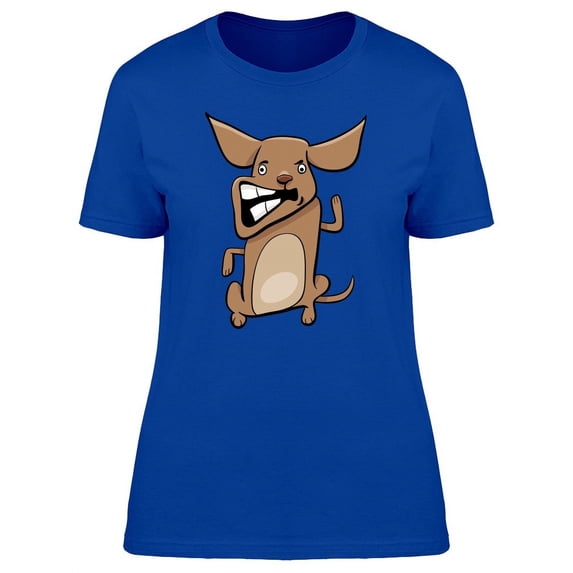 Funny Angry Dog Cartoon T-Shirt Women -Image by Shutterstock, Female Small