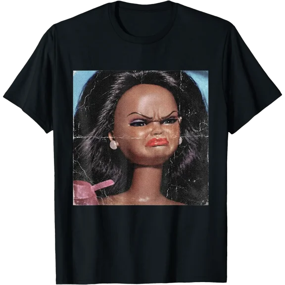 Funny Angry Doll Reaction Face Meme Humor T-Shirt