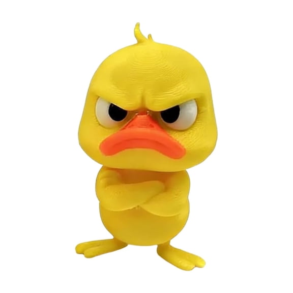 Funny Angry Duck Figurines – Cute Angry Yellow Duck Desk Decor,3D Printed Duck,Office Desk Toy & Multi-Scene Ornaments for Home,Duck Decoration for Computer,Car & Dorm