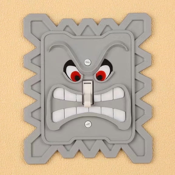Funny Angry Face 3D Wall Switch Cover - Whimsical Cartoon Decorative Frame for Home Decor