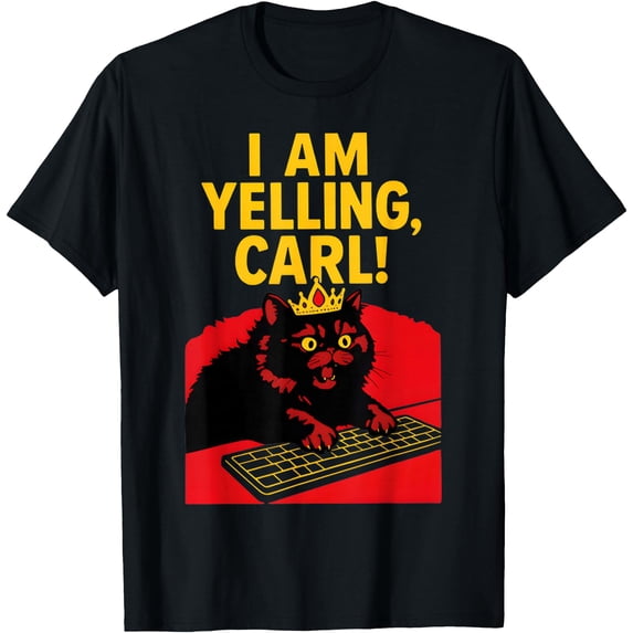 Funny Angry Yelling Cat Keyboard Meme for Cat Lovers T-Shirt - Walmart.com