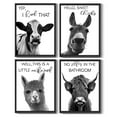 thumbnail image 1 of Funny Animal 8x10in Black Framed Wall Art Prints Guest Toilet Room Decor Cute Bathroom Signs Rustic Canvas Painting Farmhouse Artwork, 1 of 5