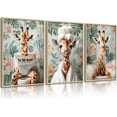 thumbnail image 1 of Funny Animal Bathroom Canvas Wall Art Giraffe Reading Newspaper on Toilet Painting Picture Wall Decor Eclectic Jungle Giraffe Bathrobe Bathtub Poster Print for Toilet Bathroom Home Decoration, 1 of 6