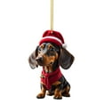thumbnail image 1 of Funny Animal Christmas Ornament - Dachshund Goat Elk Pig Acrylic Figurine for Xmas Tree Decor, Farm Animal Holiday Gift Idea, 1 of 8