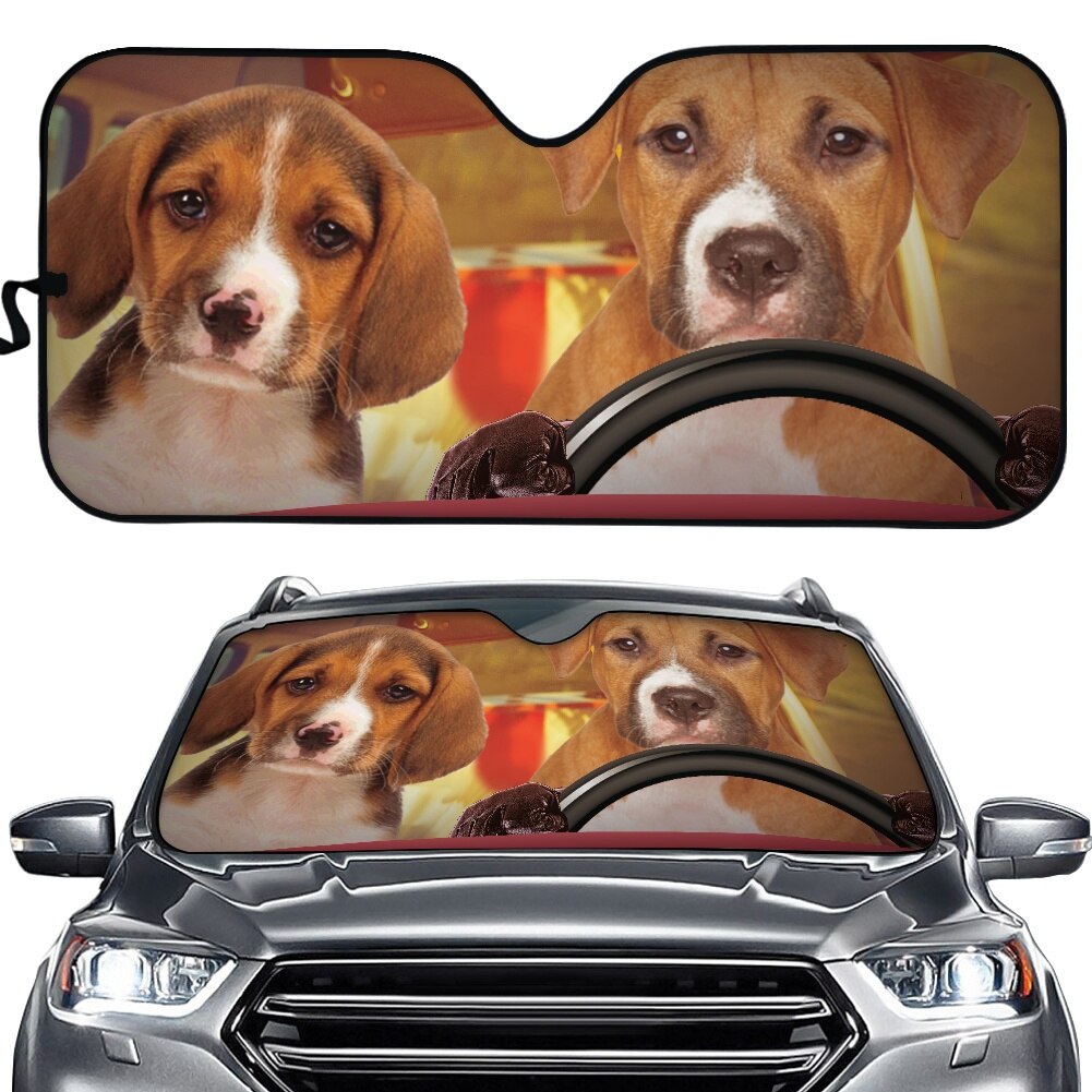 Funny Animal Driver Design Cute Pug Dog Print Car Front Window