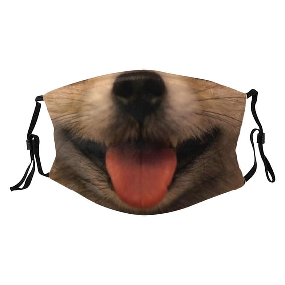 Funny Animal Face Printed Mask, Reusable Washable Novelty Mask with Tiger Cat Dog Designs for Kids and Adults, Multicolor, One Size
