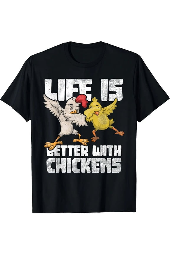 Funny Animal Farmer Kids Dabbing Rooster Dab Hen Chicken Art Unisex T-Shirt, up to Size 5XL