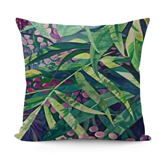 Funny Animal Frog Home Decorative Throw Pillow Cover Watercolor Tree Frog in Tropical Jungle Cushion Case Decoration Outside Pillowcase Sofa Couch Decor