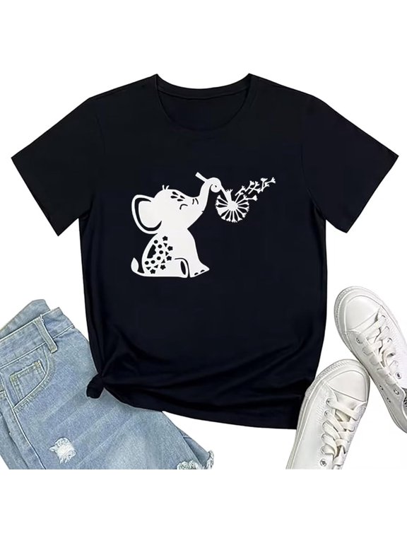 Funny Animal Graphic Tees for Women Vintage Boho T Shirts Casual Short Sleeve