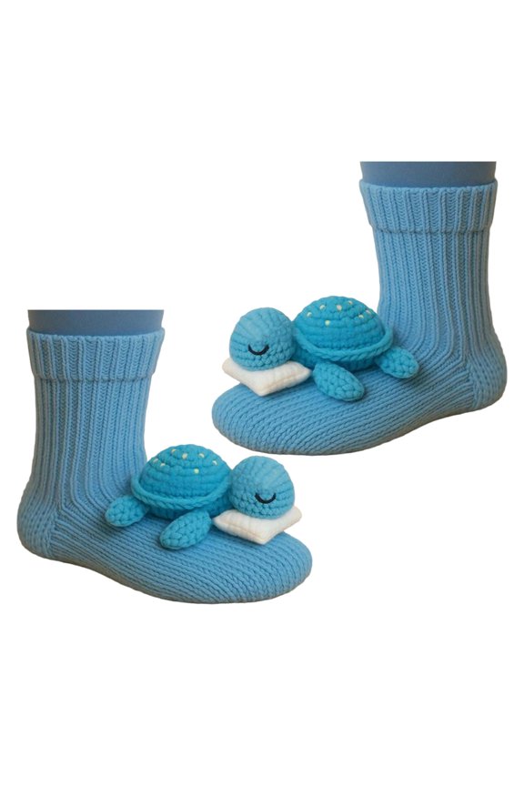 Funny Animal Hug Socks Hand Crocheted Warm Socks Gift 3D Knits Animal Socks