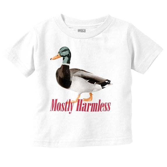 Funny Animal Mostly Harmless Duck Toddler Boy Girl T Shirt Infant Toddler Brisco Brands 2T
