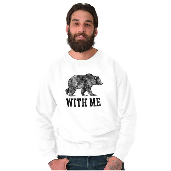 Funny Animal Pun Bear With Me Joke Unisex Plus Fleece Graphic Sweatshirt Brisco Brands 3X