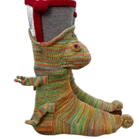 Funny Animal Shark Socks for Women Novelty Crocodile Floor Socks Christmas Creative 3D Chameleon Knit Sock Shark Socks