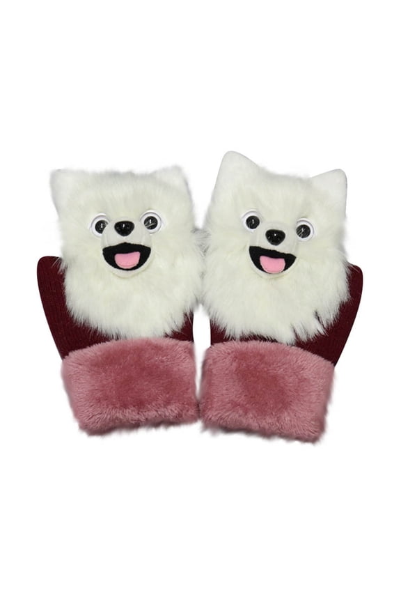 Funny Animal Winter Gloves For Women And Children Cartoon Cute Design With Plus Thickened Warm Cold Weather