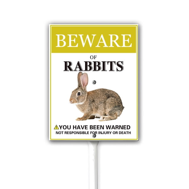 Funny Animals Yard Sign 8X12 Inches Beware of Rabbits Warning Sign for ...
