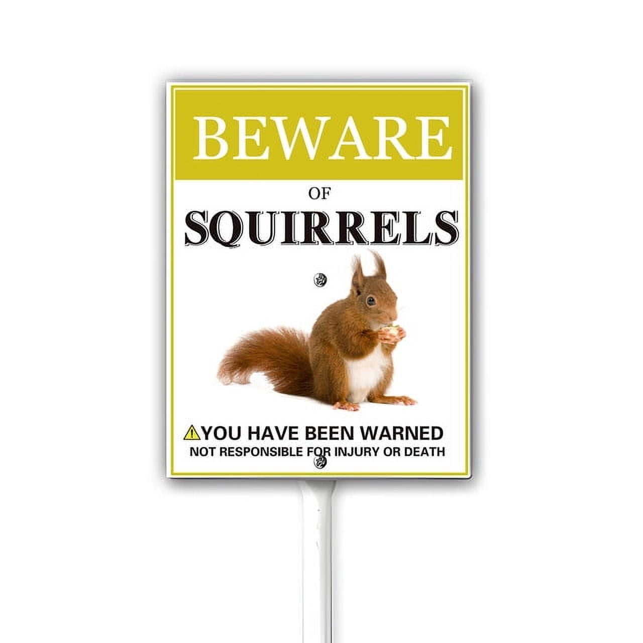 Funny Animals Yard Sign 8X12 Inches Beware of Squirrels Warning Sign ...