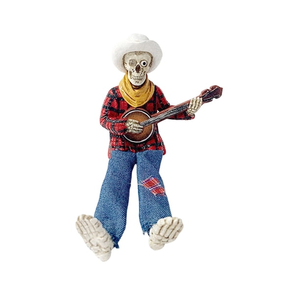 Funny Animated Skeletons Halloween Musical Skeletons Country Skeleton Musicians,Red