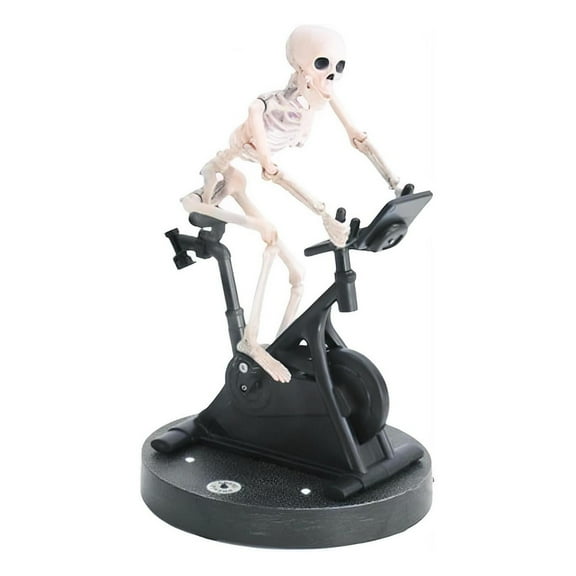 Funny Animatronic Skeleton - Animated Skeleton Riding Bike, Skeleton Decor, 3D Print Style Skeleton,Halloween Animatronics Skeleton,Halloween Decorations (White)