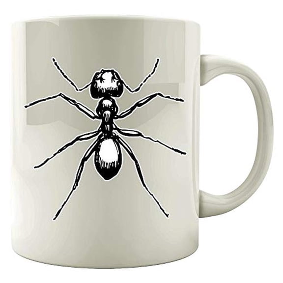 Funny Ant 11 oz Coffee Mug - Eight Legs Small Bug Humor White Ceramic Gift